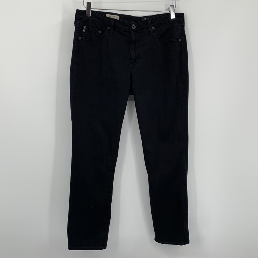 AG Prima mid-rise cigarette skinny pants denim black stretch ankle women 31